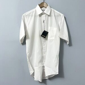 Vintage Lavin Shirt Men 15.5 White Short Sleeve Button Up‎ Never Worn 70s